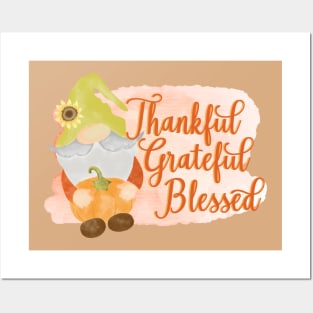 Thankful Grateful Blessed Posters and Art